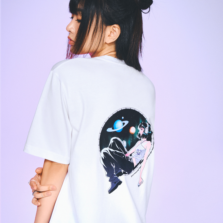 LALAFOX & TREE13 SPACE GRAPHIC T-SHIRT WHITE BP2CH016 | TheAmall