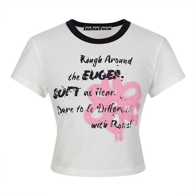 FLOWER PAINTING CROP T-SHIRT WHITE BQ2CH019 | TheAmall
